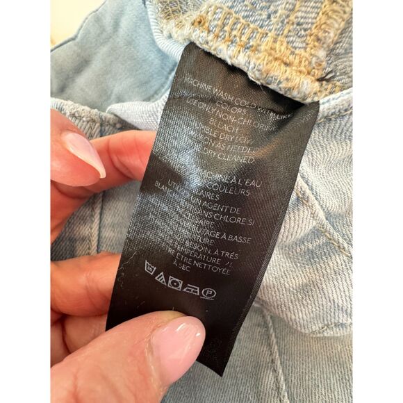 We The Free Bell Bottom Jeans 27 Light Wash High Rise Boho Flare Wide Leg - Picture 6 of 7